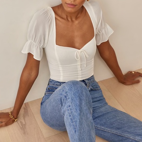 Reformation Tops - Reformation Delevan Top Gossamer